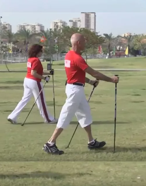 אימון אישי – להתאמת מקלות וסגנון הליכה נורדית
